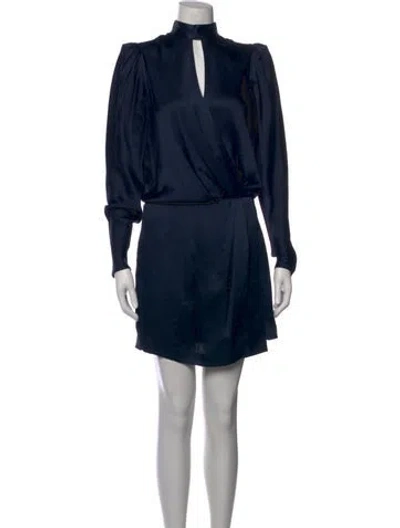 Pre-owned Frame Silk Mini Dress In Blue