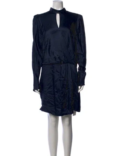 Pre-owned Frame Silk Mini Dress In Blue