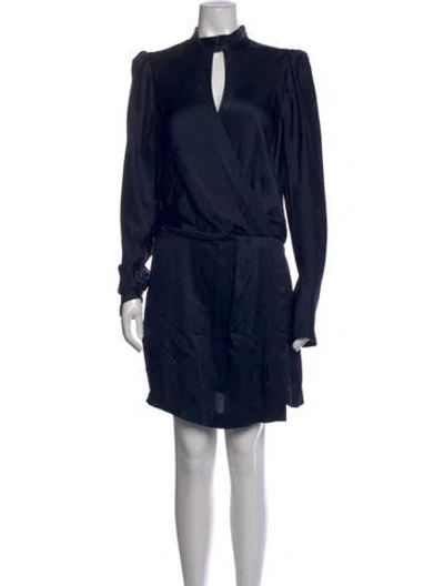 Pre-owned Frame Silk Mini Dress In Blue