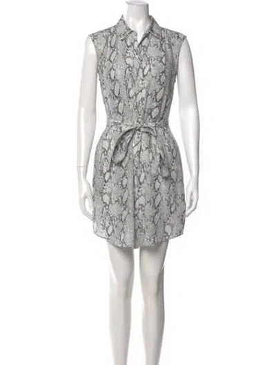 Pre-owned Frame Silk Mini Dress In Gray