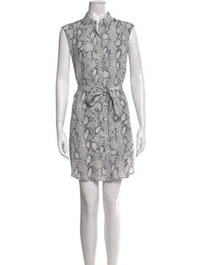 Pre-owned Frame Silk Mini Dress In Gray
