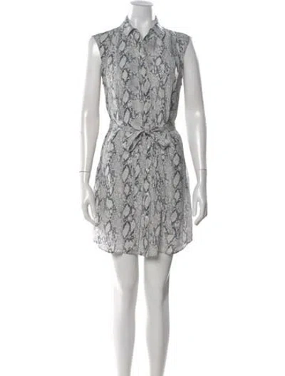 Pre-owned Frame Silk Mini Dress In Gray