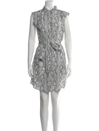 Pre-owned Frame Silk Mini Dress In Gray