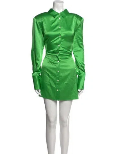Pre-owned Frame Silk Mini Dress In Green