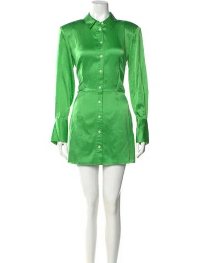 Pre-owned Frame Silk Mini Dress In Green