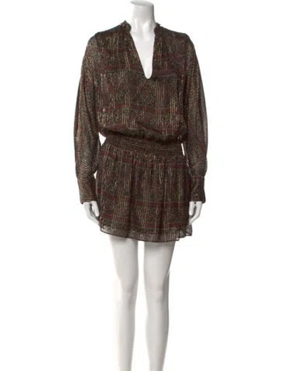 Pre-owned Frame Silk Mini Dress In Green