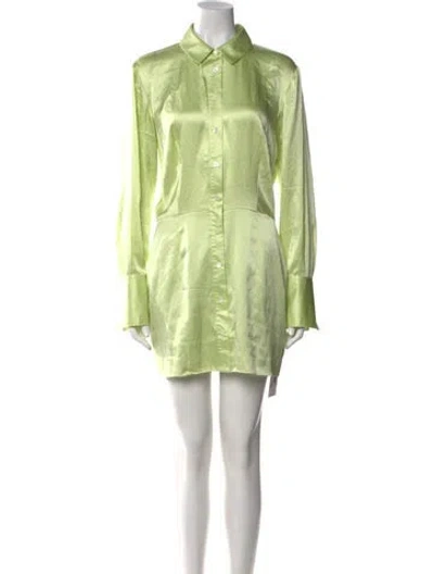 Pre-owned Frame Silk Mini Dress In Green