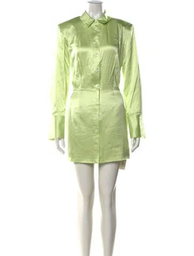 Pre-owned Frame Silk Mini Dress In Green