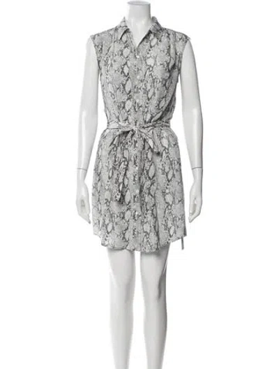 Pre-owned Frame Silk Mini Dress In Grey