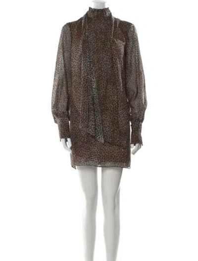 Pre-owned Frame Silk Mini Dress In Neutral