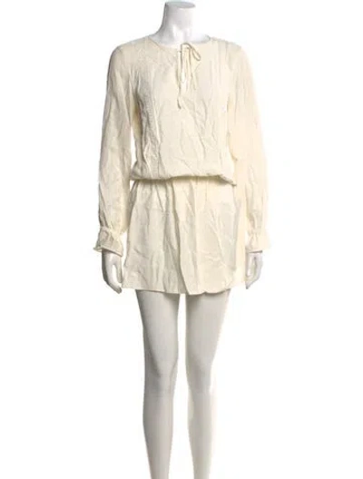 Pre-owned Frame Silk Mini Dress In Neutral