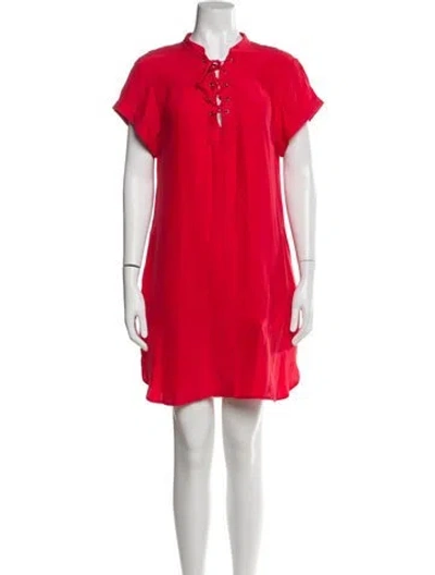 Pre-owned Frame Silk Mini Dress In Red