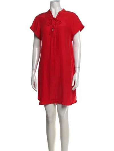 Pre-owned Frame Silk Mini Dress In Red