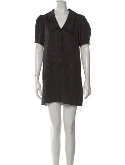 Pre-owned Frame Silk Mini Dress W/ Tags In Black