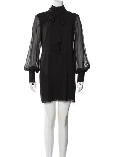Pre-owned Frame Silk Mini Dress W/ Tags In Black