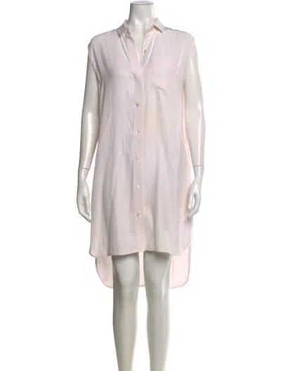 Pre-owned Frame Silk Mini Dress In White