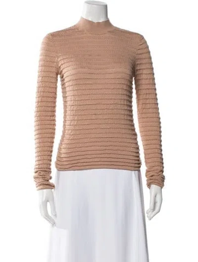 Pre-owned Frame Silk Mock Neck Sweater In Neutrals