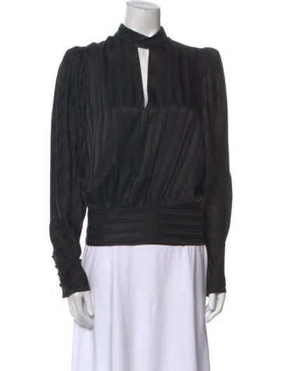 Pre-owned Frame Silk Mock Neck Sweatshirt In Black
