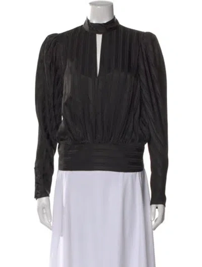 Pre-owned Frame Silk Mock Neck Sweatshirt In Black