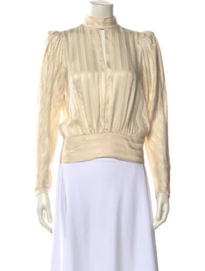 Pre-owned Frame Silk Mock Neck Sweatshirt In Neutral