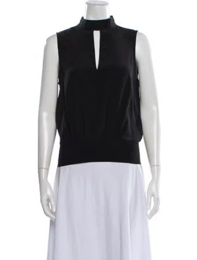 Pre-owned Frame Silk Mock Neck Top In White