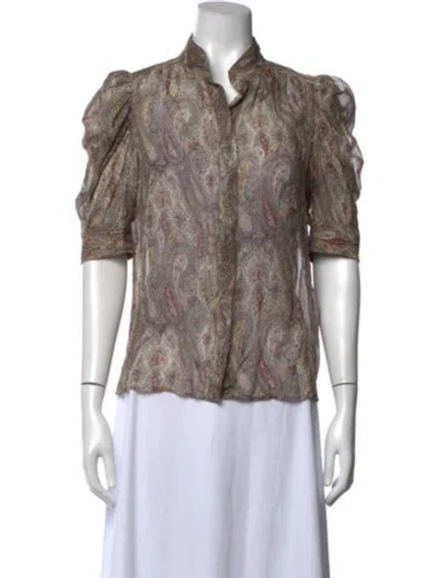 Pre-owned Frame Silk Paisley Print Blouse In Multicolor