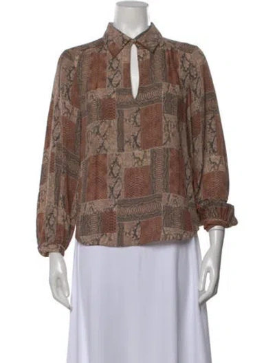 Pre-owned Frame Silk Paisley Print Blouse In Neutral