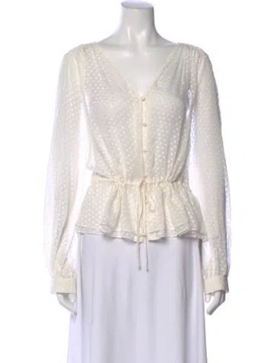 Pre-owned Frame Silk Patterned Blouse In Multi