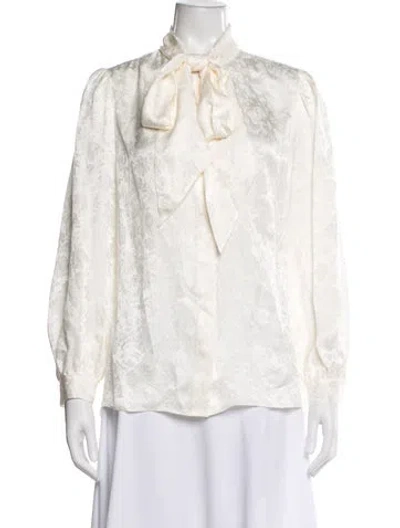 Pre-owned Frame Silk Patterned Blouse In Neutral