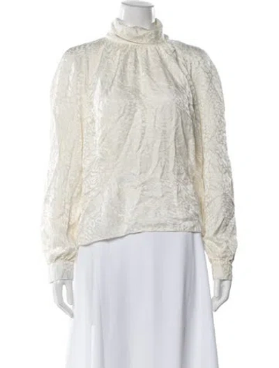 Pre-owned Frame Silk Patterned Blouse In Neutral