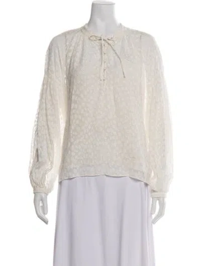 Pre-owned Frame Silk Patterned Blouse In Neutrals