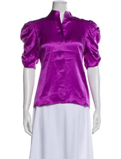 Pre-owned Frame Silk Patterned Blouse In Purple