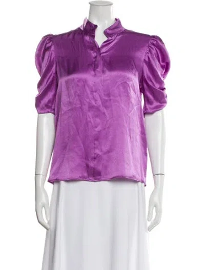 Pre-owned Frame Silk Patterned Blouse In Purple