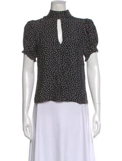 Pre-owned Frame Silk Polka Dot Print Blouse In Black