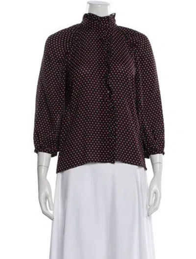 Pre-owned Frame Silk Polka Dot Print Blouse In Multi