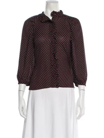 Pre-owned Frame Silk Polka Dot Print Blouse In Multi