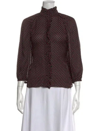 Pre-owned Frame Silk Polka Dot Print Blouse In Multicolor
