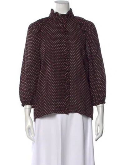 Pre-owned Frame Silk Polka Dot Print Blouse In Multicolor