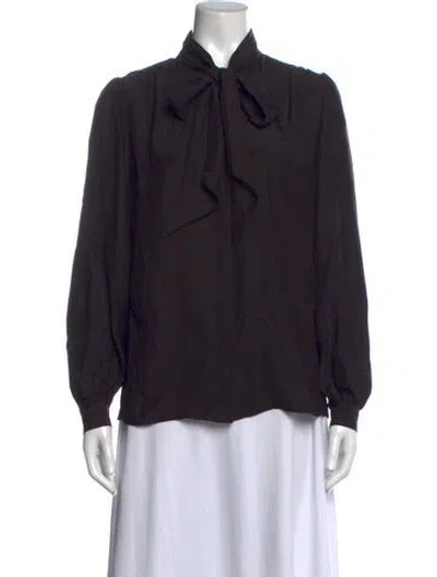 Pre-owned Frame Silk Printed Blouse In Black