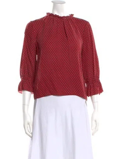 Pre-owned Frame Silk Printed Blouse In Red