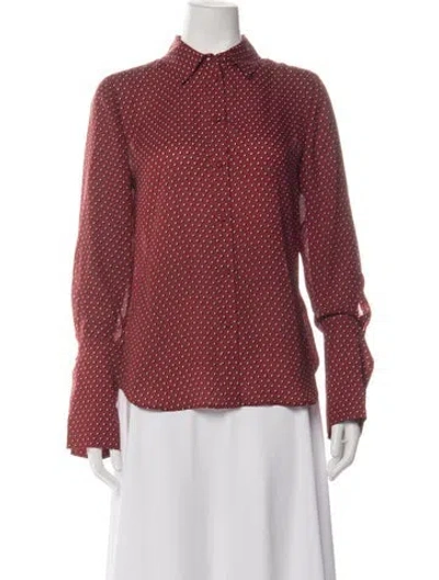 Pre-owned Frame Silk Printed Blouse In Red