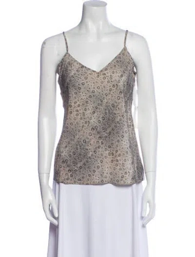 Pre-owned Frame Silk Printed Top W/ Tags In Neutral