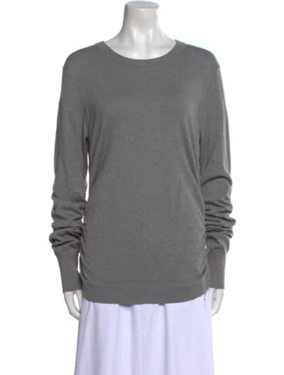 Pre-owned Frame Silk Scoop Neck Sweater In Gray