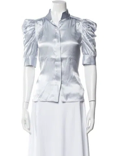 Pre-owned Frame Silk Short Sleeve Blouse In Multi