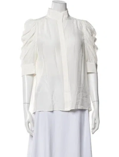 Pre-owned Frame Silk Short Sleeve Blouse W/ Tags In Multi