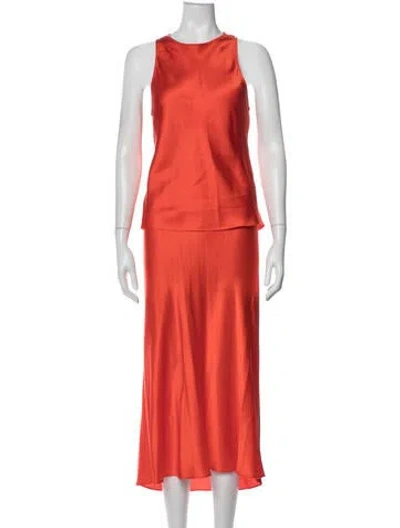 Pre-owned Frame Silk Skirt Set In Orange