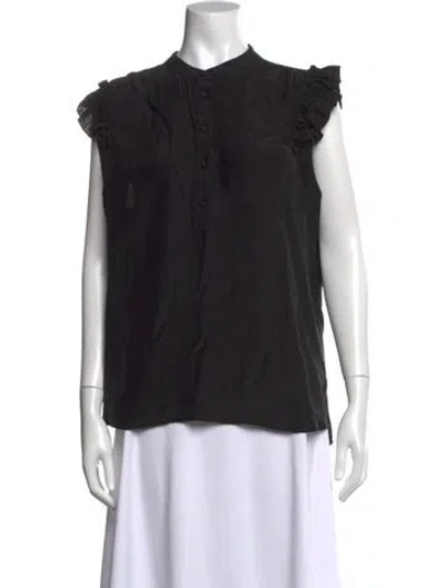 Pre-owned Frame Silk Sleeveless Blouse In Black