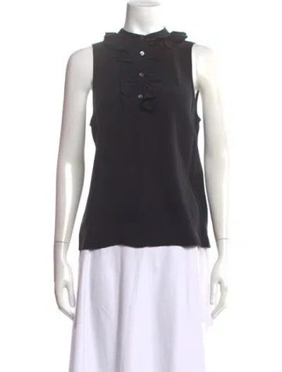 Pre-owned Frame Silk Sleeveless Blouse In Black