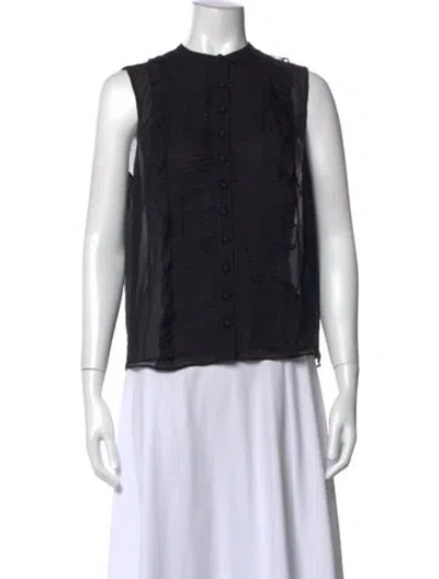 Pre-owned Frame Silk Sleeveless Blouse In Black