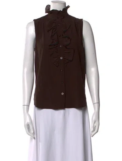 Pre-owned Frame Silk Sleeveless Blouse In Brown